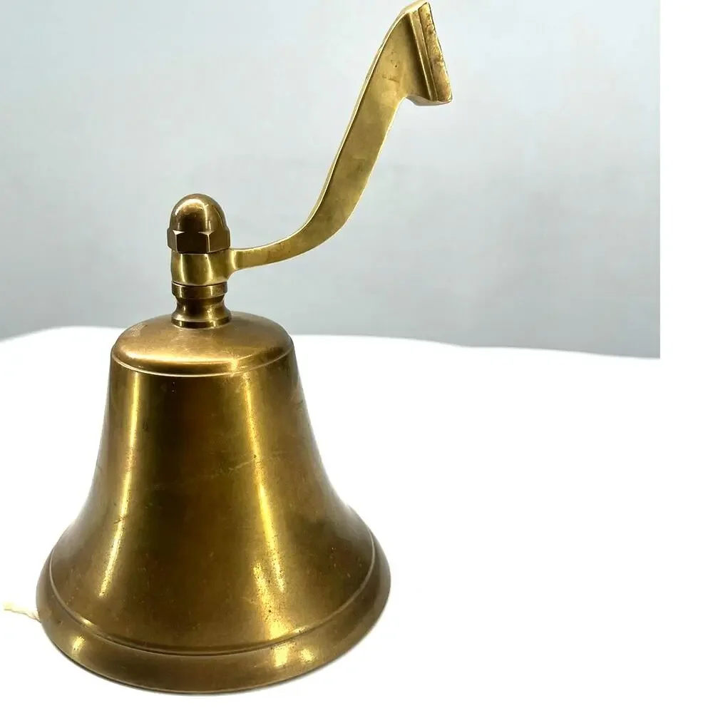 Vintage solid brass ship's bell nautical dinner bell large 9